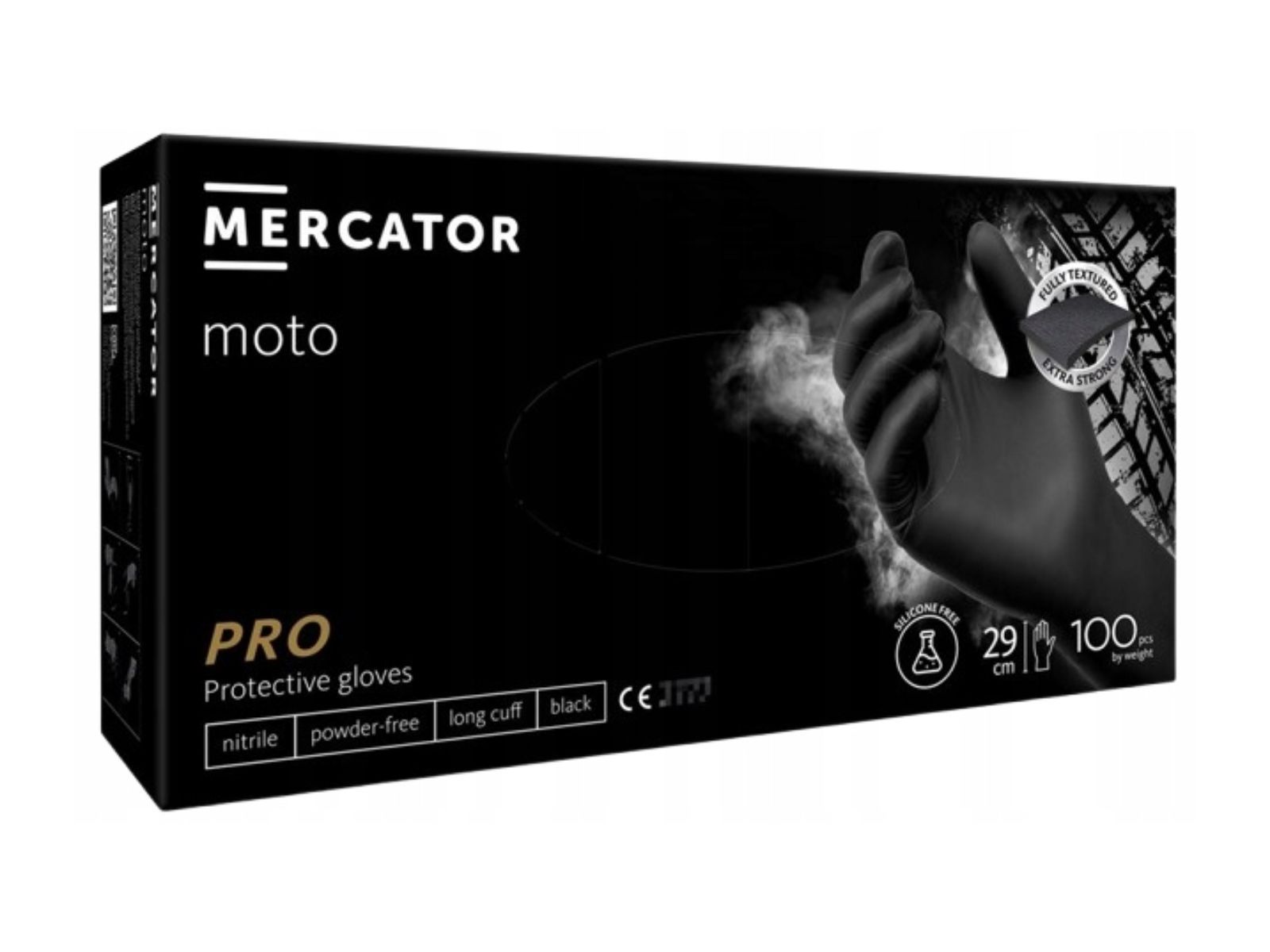 Rękawice Moto Black Pro XL Nitryl Mercator A100